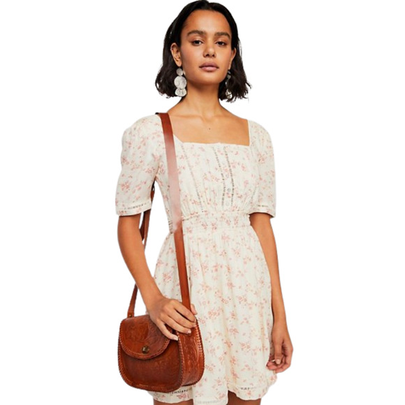 Free People Dresses & Skirts - Free People Ditsy Floral Vintage Inspired Cottagecore Dandelion Mini Dress Ivory
